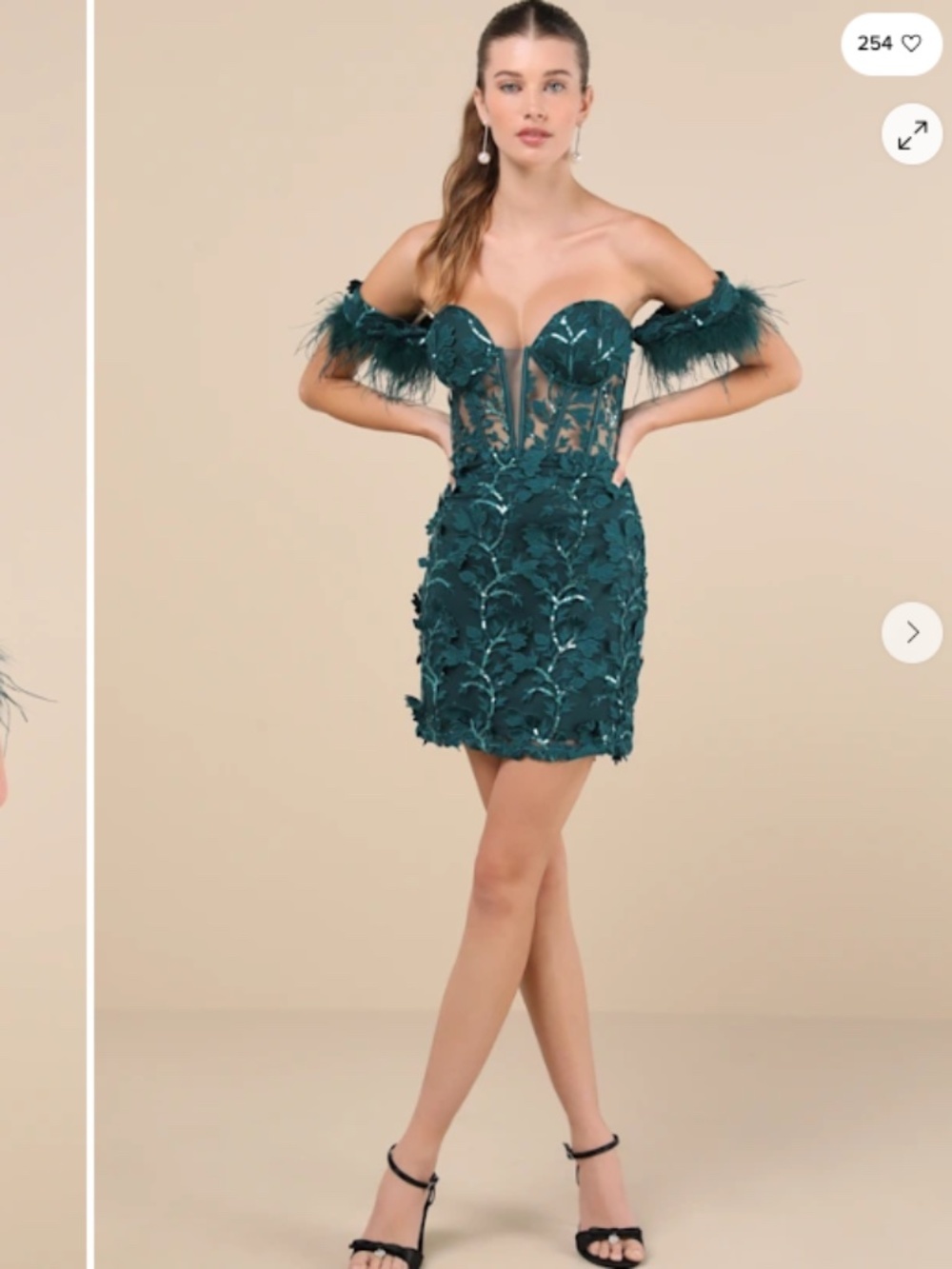 LULUS Sexy Chic Floral Wedding Prom Cocktail Party Flirty Sparkly Mini Dress